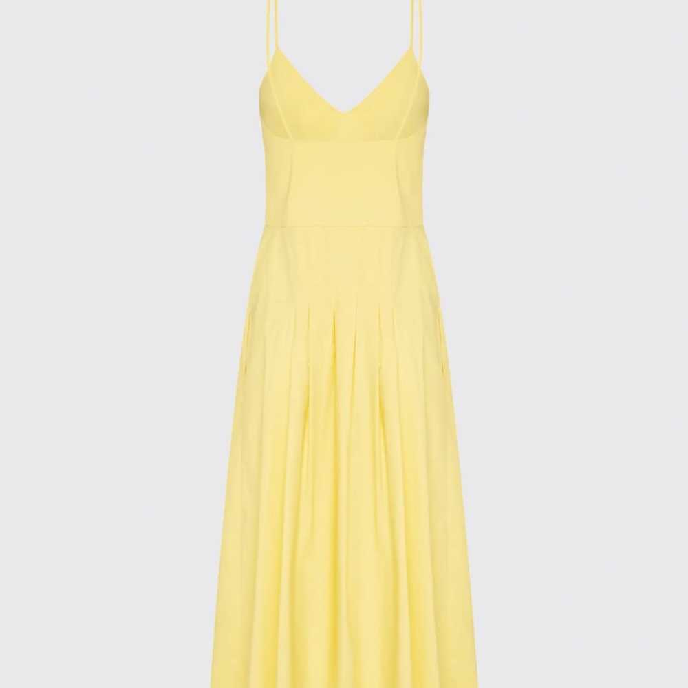 ANNA QUAN Odette Pleated V-Neck Dress